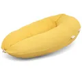 Produktbild: HOBEA-Germany Stillkissen 190 cm x 76 cm XXL Schwangerschaftskissen Seitenschläferkissen Stillkissen mit Bezug aus Bio Baumwolle, Waffelmuster Senfgelb