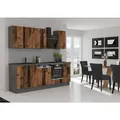 Produktbild: Küche OLD STYLE Basic 240 cm Old Wood Optik Küchenzeile Küchenblock Einbauküche