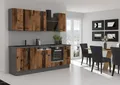 Produktbild: Küche OLD STYLE Basic 240 cm Old Wood Optik Küchenzeile Küchenblock Einbauküche