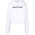 Produktbild: Off-White Kurzer weißer Kapuzenpullover mit geometrischem Logo