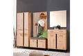 Produktbild: Homestyle4u Garderoben-Set Flur Industrial Holz Eiche Sitzbank Kleiderstange 3 Haken mit Spiegel, (Set, 5-St., 5-teilig)