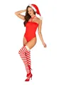 Produktbild: Obsessive Body Weihnachts-Body Set rot-weiß mit Strümpfen und Mütze (Set)