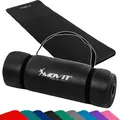 Produktbild: MOVIT Gymnastikmatte Pilates, Gymnastik, Yoga, Matte - hautfreundlich und , Yogamatte für Zuhause oder Unterwegs - 190x60x1.5cm, Schwarz