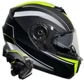 Produktbild: Klapphelm Integralhelm Helm Motorradhelm RALLOX 160 schwarz neon gelb grün matt mit Sonnenblende (S, M, L, XL) Größe XL