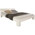 Produktbild: Homestyle4u Holzbett 140 x 200 cm mit Lattenrost in Weiß 1821