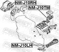 Produktbild: Für FEBEST NM-J10RH RIGHT ENGINE MOUNT (HYDRO)