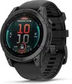 Produktbild: Garmin Fenix E 47 mm schwarz am Silikonarmband schiefergrau