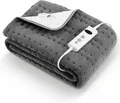 Produktbild: Elektrisches Wärmeunterbett 150 x 80 cm Grey, Timer, Fixierung, Maschinenwäsche