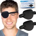 Produktbild: 2 Stück 3D-Augenklappen für Erwachsene, Verstellbare Medizinische Augenklappe für Rechtes oder Linkes Auge, eine Augenabdeckung für Amblyopie, Faules Auge, Piratenkostüm (2 Schwar)