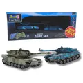 Produktbild: Revell Nice Price Modellbausatz I RC Battle Set Battlefield Tanks I Maßstab 1:52 I Ferngesteuerte Panzer I Für Kinder und Erwachsene ab 8 Jahren I 2er Set I Authentisch und Detailreich mit Sounds