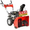 Produktbild: Hecht Benzin-Schneefräse mit Elektrostart LED Radantrieb 2-stufig 40 cm Arbeitshöhe, 56,00 cm Arbeitsbreite, 8 Gänge - 11 m Wurfweite rot