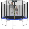 Produktbild: Kinetic Sports Gartentrampolin SALTO, Ø 305 cm, Kindertrampolin Set mit Sicherheitsnetz, USA Sprungtuch, Leiter blau 305 cm