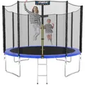 Produktbild: KINETIC SPORTS Trampolin Outdoor Salto Ø 183/244/305/366/400/430/490 cm - Kindertrampolin Gartentrampolin Set mit Leiter, Netz, Randpolster, USA Sprungtuch, bis zu 160kg