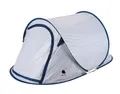 Produktbild: Pop Up Wurfzelt Cool & Dark silber 220 x 120 cm - 2 Personen - Verdunkelungszelt mit Tragetasche - Automatisches Sofortzelt Einhandzelt Trekking Camping Zelt inklusive Heringe + Spannseile wasserdicht
