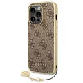 Produktbild: Handyhülle Case iPhone 14 Pro Guess Kunstleder braun mit Kette goldfarbig
