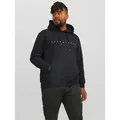 Produktbild: Jack & Jones PlusSize Kapuzensweatshirt JJESTAR JJ SWEAT HOOD NOOS PLS mit Kängurutasche schwarz 6XL (74/76)