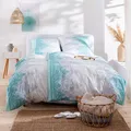 Produktbild: Estella Mako Batist Bettwäsche Paloma in Aqua 155x220 80x80 cm