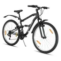 Produktbild: Hiland 26 Zoll Vollfederung Herren Damen Mountainbike, 18 Speed MTB Fahrrad, Mountainbike für Männer Frauen Jugendliche, Schwarz