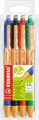 Produktbild: STABILO® Kugelschreiber pointball, Druckmechanik, dokumentenecht, Strichstärke 0,5 mm, farbsortiert, 4er-Set 185396
