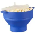 Produktbild: relaxdays Schüssel 2 x Popcorn Maker Silikon blau, Silikon blau