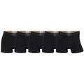 Produktbild: CR7 Herren Boxer Shorts, 5er Pack - Trunks, Organic Cotton Stretch Schwarz/Gold XL