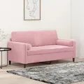 Produktbild: vidaXL 2-Sitzer-Sofa mit Zierkissen Rosa 140 cm Samt