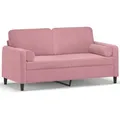 Produktbild: vidaXL 2-Sitzer-Sofa mit Zierkissen Rosa 140 cm Samt