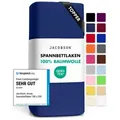 Produktbild: Jacobson Spannbettlaken TOPPER aus 100% Baumwolle, Jersey Bettlaken 160 g/m2, Spannbetttuch mit Gummizug, OEKO-TEX®, pflegeleicht, viele Farben blau 180 - 200 cm x 200 cm