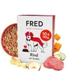 Produktbild: FRED Hundefutter Rind mit Nudeln 10 x 190 g I Monoprotein Nassfutter mit Muskelfleisch I Schonend gegart & gut verträglich I Mit Gemüse & Apfel I Alleinfuttermittel für ausgewachsene Hunde