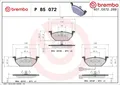 Produktbild: Brembo P85072 Bremsbelagsatz für Scheibenbremse Bremsbelagsatz