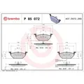 Produktbild: Bremsbelagsatz Scheibenbremse Brembo P85072 Prime Line für Audi Seat Skoda VW