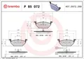 Produktbild: BREMBO P 85 072 Bremsbelagsatz, Scheibenbremse für AUDI SEAT SKODA VW