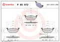 Produktbild: Bremsbelagsatz Scheibenbremse PRIME BREMBO P 85 072 für VW SKODA GOLF POLO FABIA