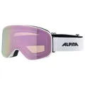 Produktbild: ALPINA SLOPE Q-LITE - verspiegelte, kontrastverstärkende OTG Skibrille mit 100% UV-Schutz für Erwachsene - white matt/rose - one size