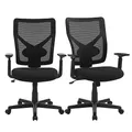 Produktbild: SONGMICS Bürostuhl, 2er Set, Schreibtischstuhl, ergonomischer Drehstuhl, verstellbare Armlehnen, Wippfunktion, atmungsaktiver Netzstoff, Belastbarkeit 120 kg, schwarz OBN36BK-2