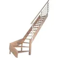 Produktbild: StarWood Treppe Rhodos Eiche Gew. R Design-Geländer-Holzstäbe FSC®