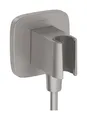 Produktbild: hansgrohe FixFit Q Wandanschluss, mit Brausehalter, 26887340, Farbe: Brushed