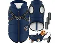 Produktbild: LOVPET® Hundejacke Hundemantel mit Geschirr, inkl. 45 Stück Kotbeutel + Spender, Hunde Winterweste gefüttert wasserdicht, Gepolsterte Weste Mit Brustgurt, Reflektoren, D-Ring