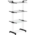 Produktbild: HOMCOM Wäscheständer mit Rollen 4 Ebenen Ausziehbar Stahl Schwarz 73x45,5x177cm