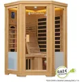 Produktbild: Artsauna Eck-infrarotkabine Aalborg - Infrarotsauna Für Bis Zu 2 Personen Mit Dual-technologie, Led-farblicht & Liege - Wärmekabine 120x120 Cm