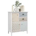 Produktbild: HOMCOM Sideboard Anrichte Beistellschrank Mehrzweckschrank Shabby Chic Holz Bunt B68 x T34 x H80cm