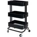 Produktbild: Mendler Servierwagen HWC-C64, Küchenwagen Barwagen Teewagen Transportwagen Rollwagen ~ schwarz ohne Griff