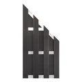 Produktbild: Groja WPC Fertigzaun 84,3x180-90cm gerillt anthrazit - Riegel EV1 4250260966394