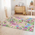 Produktbild: Primaflor Spielteppich SWEET CITY - 200x300 cm | Straßenteppich mit Märchen-Motiv in Rosa | Made in EU | Kinderteppich mit Straßen für Mädchen | für Fußbodenheizung | Kurzflor Teppich für Kinderzimmer