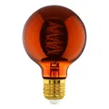Produktbild: EGLO E27 Lampe dimmbar, Spiral LED Glühbirne Globe, Vintage Deko Leuchtmittel Kupfer im Retro-Design, 4 Watt, 30 Lumen, warmweiß, 2000k, Edison Birne G80, Ø 8 cm