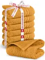 Produktbild: DecoHomeTextil Handtuch-Set 6 Gästetücher 30 x 50 cm in Senf aus 100% Baumwolle, hochwertig, kuschelweich und saugstark