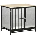 Produktbild: PawHut Hundekäfig für Zuhause, Abschließbar Hundehütte mit Kissen, Hundebox mit Paletten, Hundehaus für mittelgroße Hunde unter 20 kg, Eiche, 88 x 55 x 71 cm