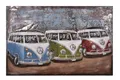Produktbild: 3D Metallbild 3 Bullis 120 x 80 cm, Stahlblech