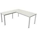 Produktbild: Kerkmann Prime Schreibtisch weiß L-Form, 6-Fuß-Gestell silber 180,0 x 180,0 cm