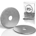 Produktbild: PD® große Karosseriescheiben M6x20 (Kotflügelscheiben) | Hochwertige A2 V2A Edelstahl Unterlegscheiben | Rostfreie Edelstahlscheiben Beilagscheiben mit extra großem Außendurchmesser | 25 Stück